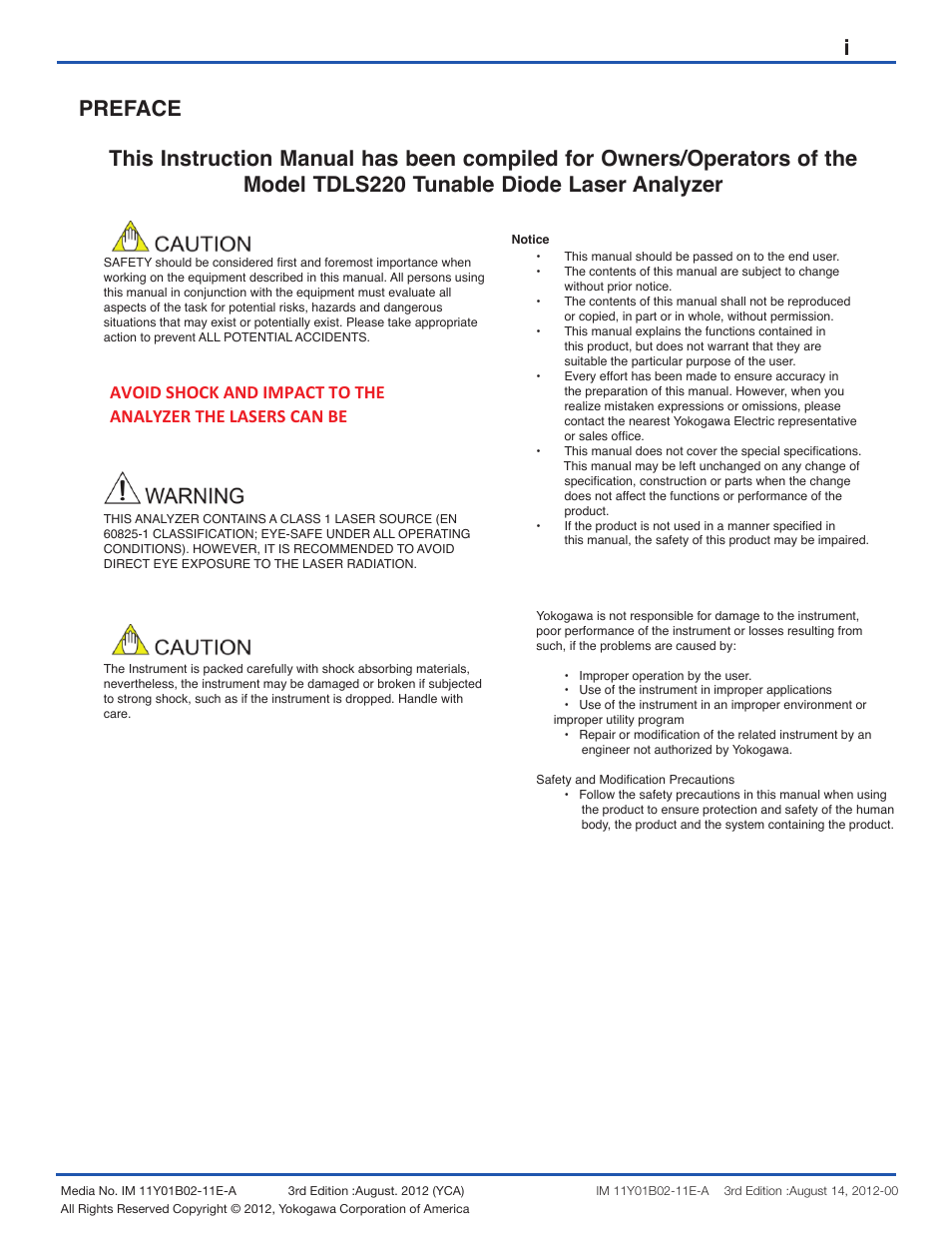 Yokogawa Extractive Oxygen Gas Analyzer TDLS220 User Manual | Page 2 / 20