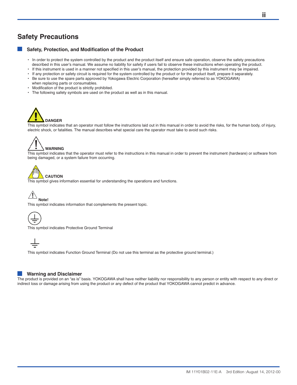 Iii safety precautions | Yokogawa Extractive Oxygen Gas Analyzer TDLS220 User Manual | Page 3 / 20