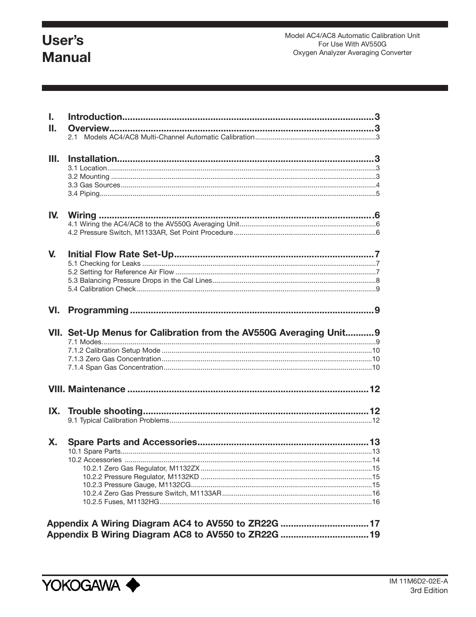 User’s manual | Yokogawa AC8 Calibration Units User Manual | Page 2 / 20