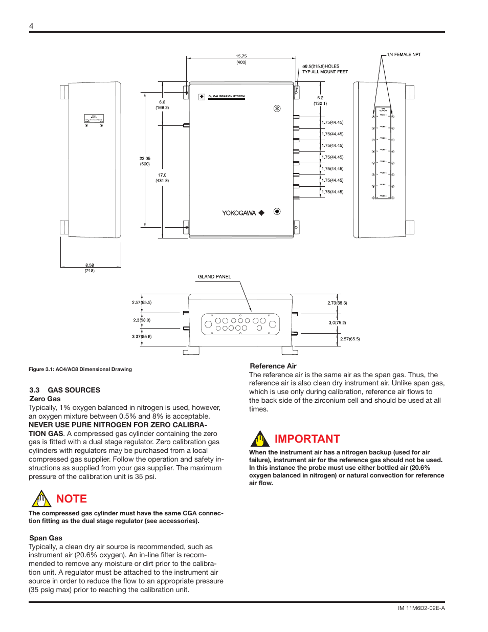 Important | Yokogawa AC8 Calibration Units User Manual | Page 4 / 20