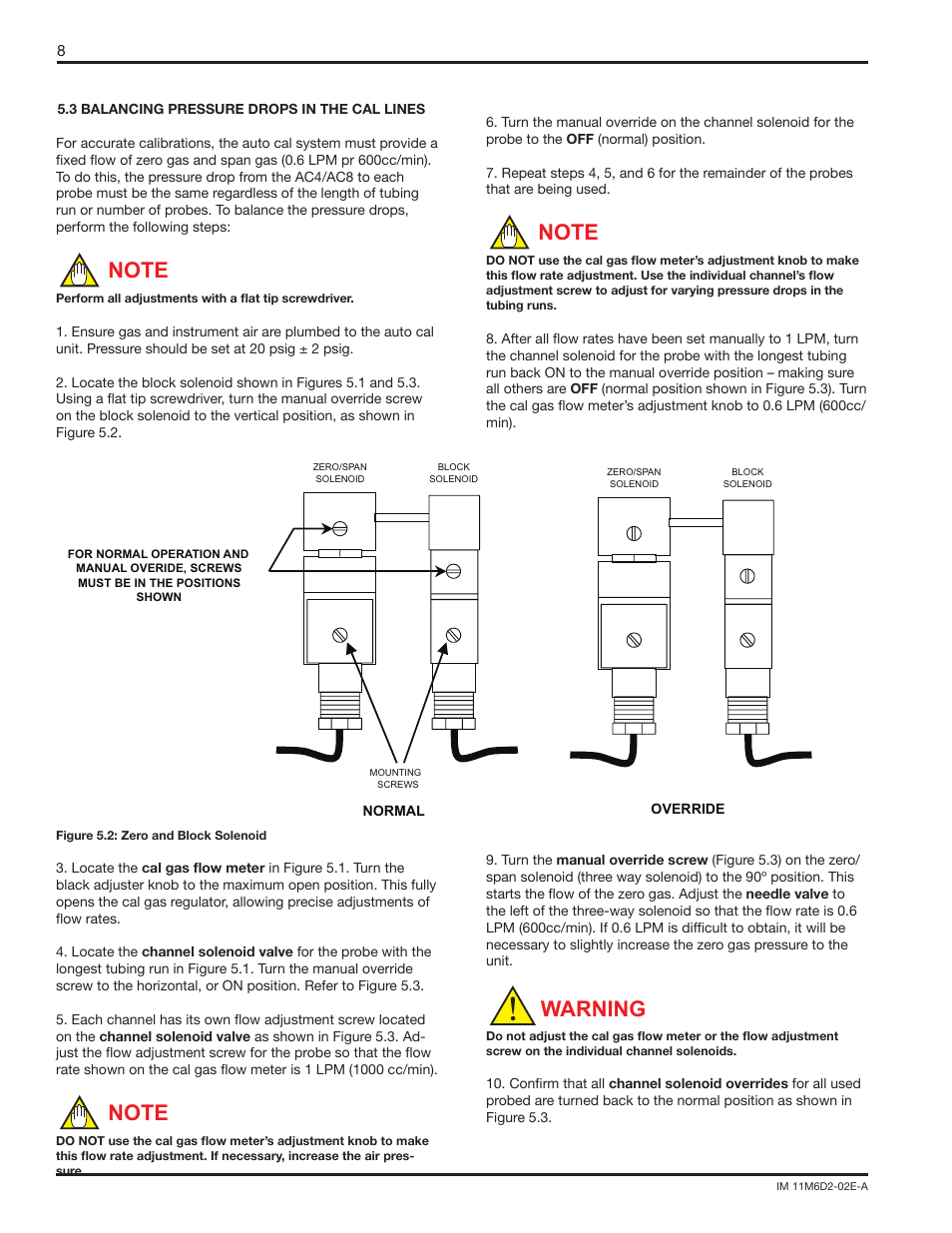 Warning | Yokogawa AC8 Calibration Units User Manual | Page 8 / 20