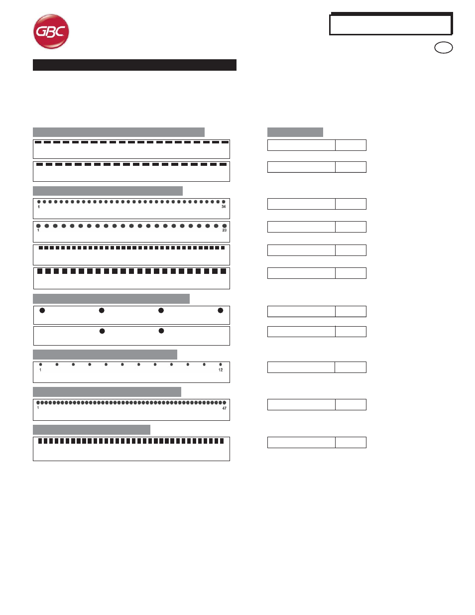 Advancedpunch, Patrones de perforación | GBC AdvancedPunch User Manual | Page 18 / 50