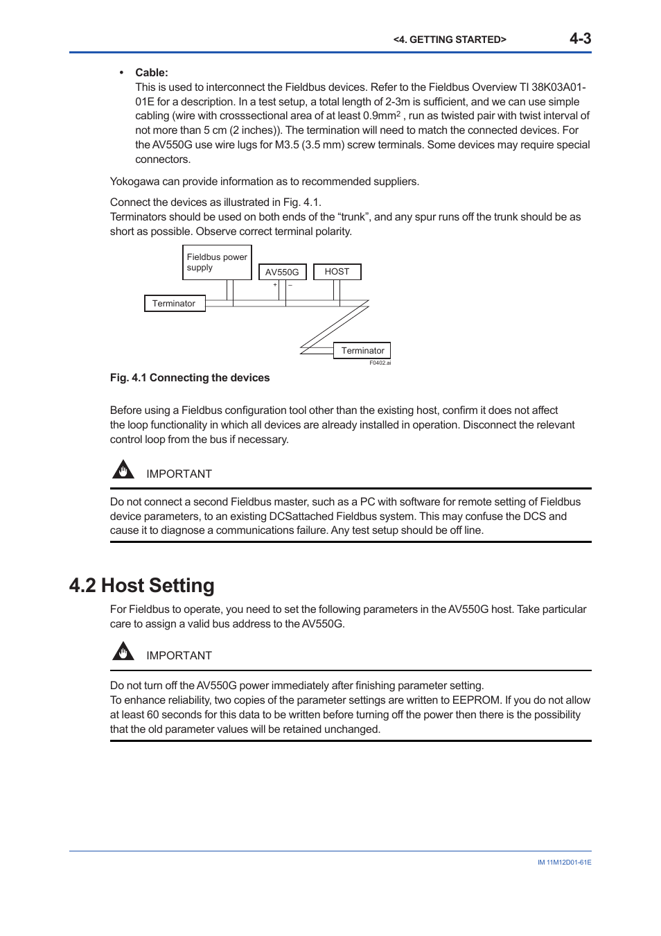 2 host setting, Host setting -3 | Yokogawa Multi Channel Oxygen Analyzer System ZR22/AV550G User Manual | Page 16 / 103