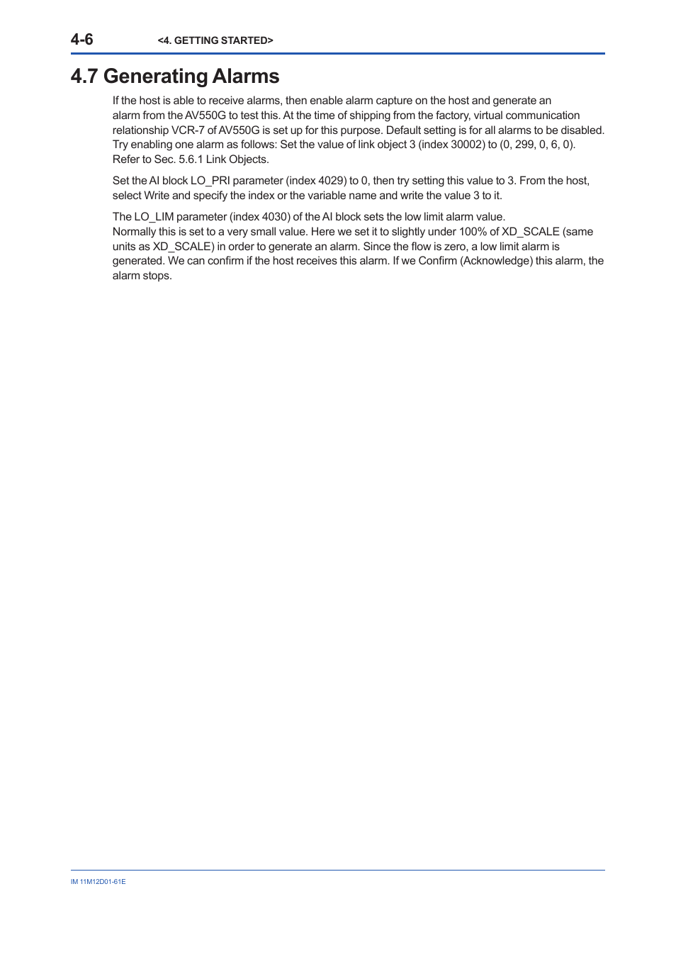 7 generating alarms, Generating alarms -6 | Yokogawa Multi Channel Oxygen Analyzer System ZR22/AV550G User Manual | Page 19 / 103