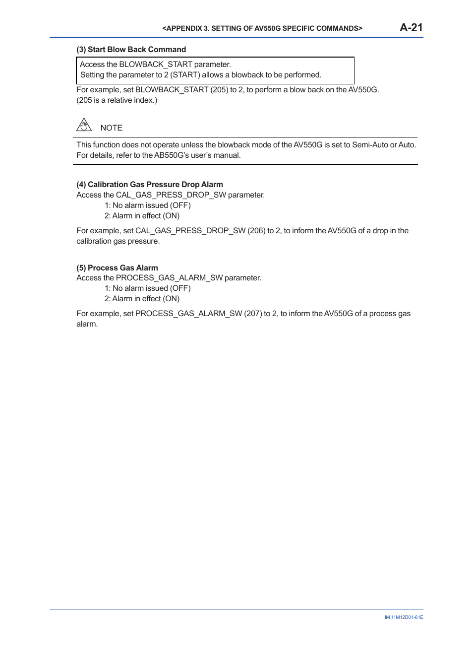 A-21 | Yokogawa Multi Channel Oxygen Analyzer System ZR22/AV550G User Manual | Page 70 / 103