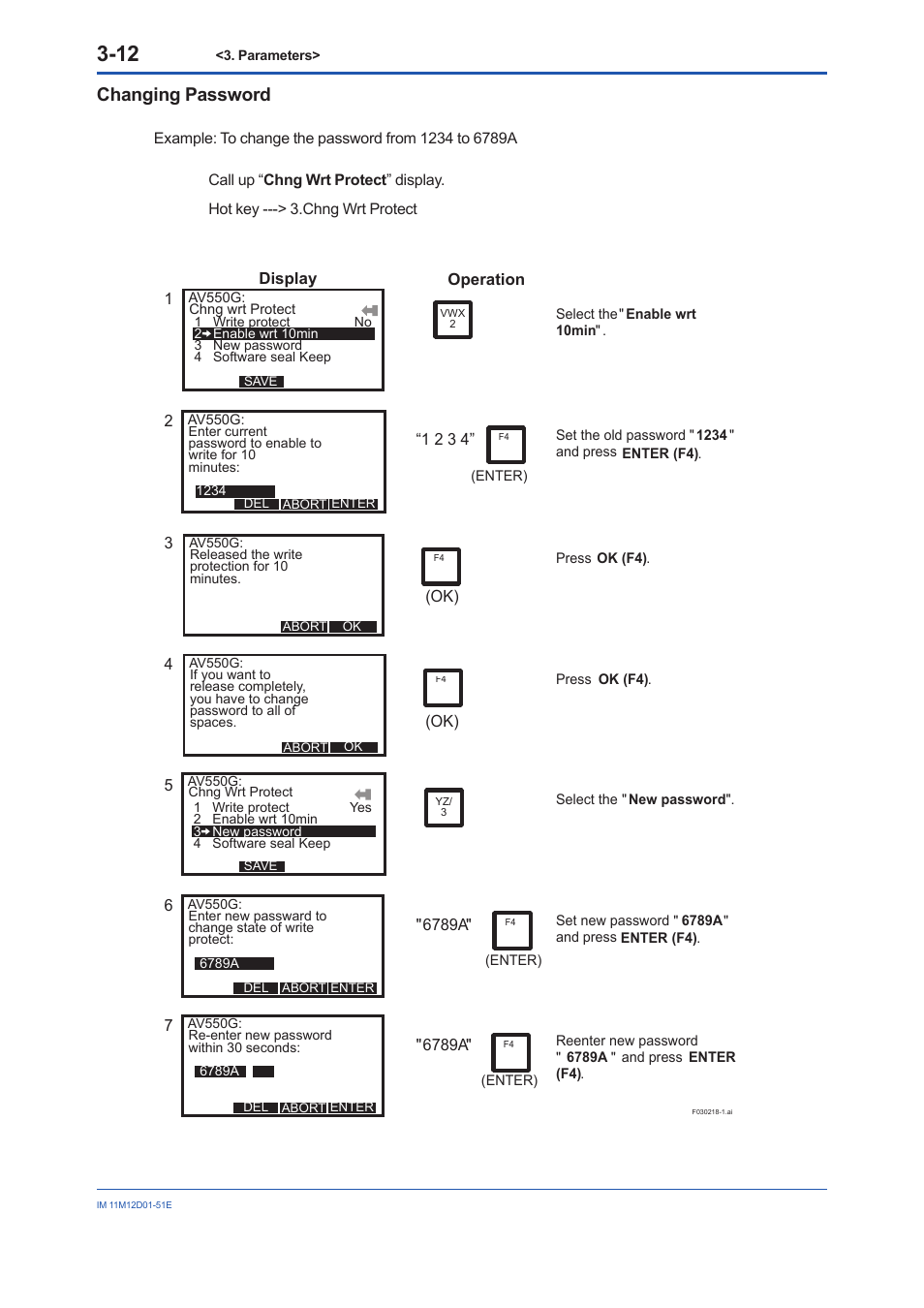 Changing password | Yokogawa Multi Channel Oxygen Analyzer System ZR22/AV550G User Manual | Page 25 / 37