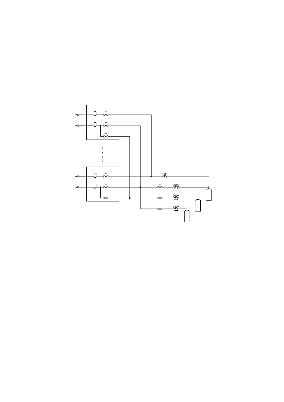 4 stop valve (part no. l9852cb or g7016xh), 3 probe insertion hole, 6 piping for indication check | Yokogawa Multi Channel Oxygen Analyzer System ZR22/AV550G User Manual | Page 73 / 234