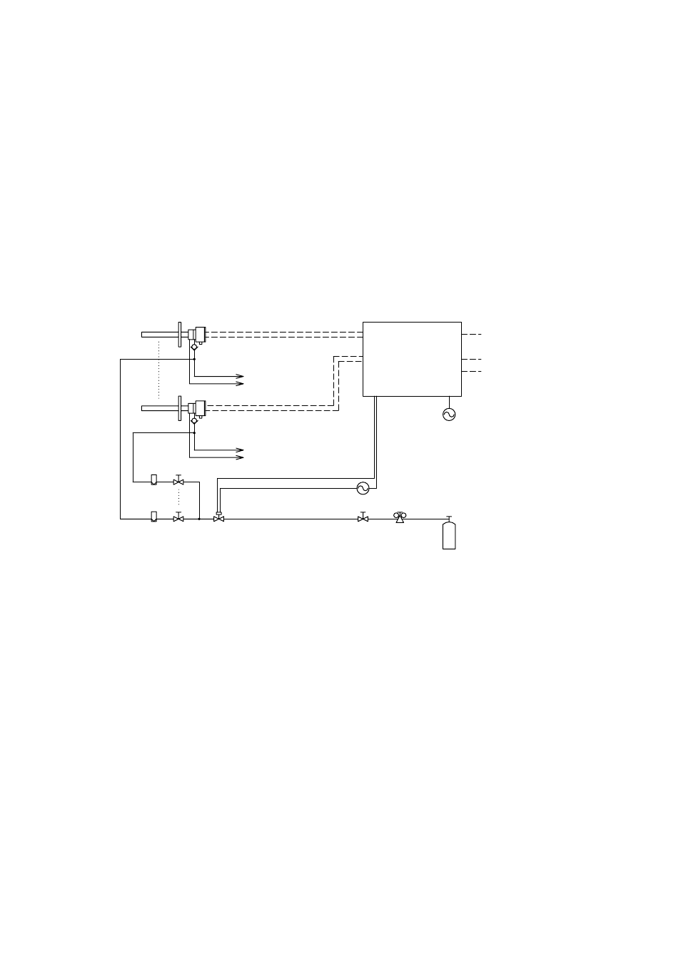 5 check valve (part no. k9292dn or k9292ds), 4 mounting of the high-temperature detector, Figure 4.9 typical piping for purging | Yokogawa Multi Channel Oxygen Analyzer System ZR22/AV550G User Manual | Page 74 / 234