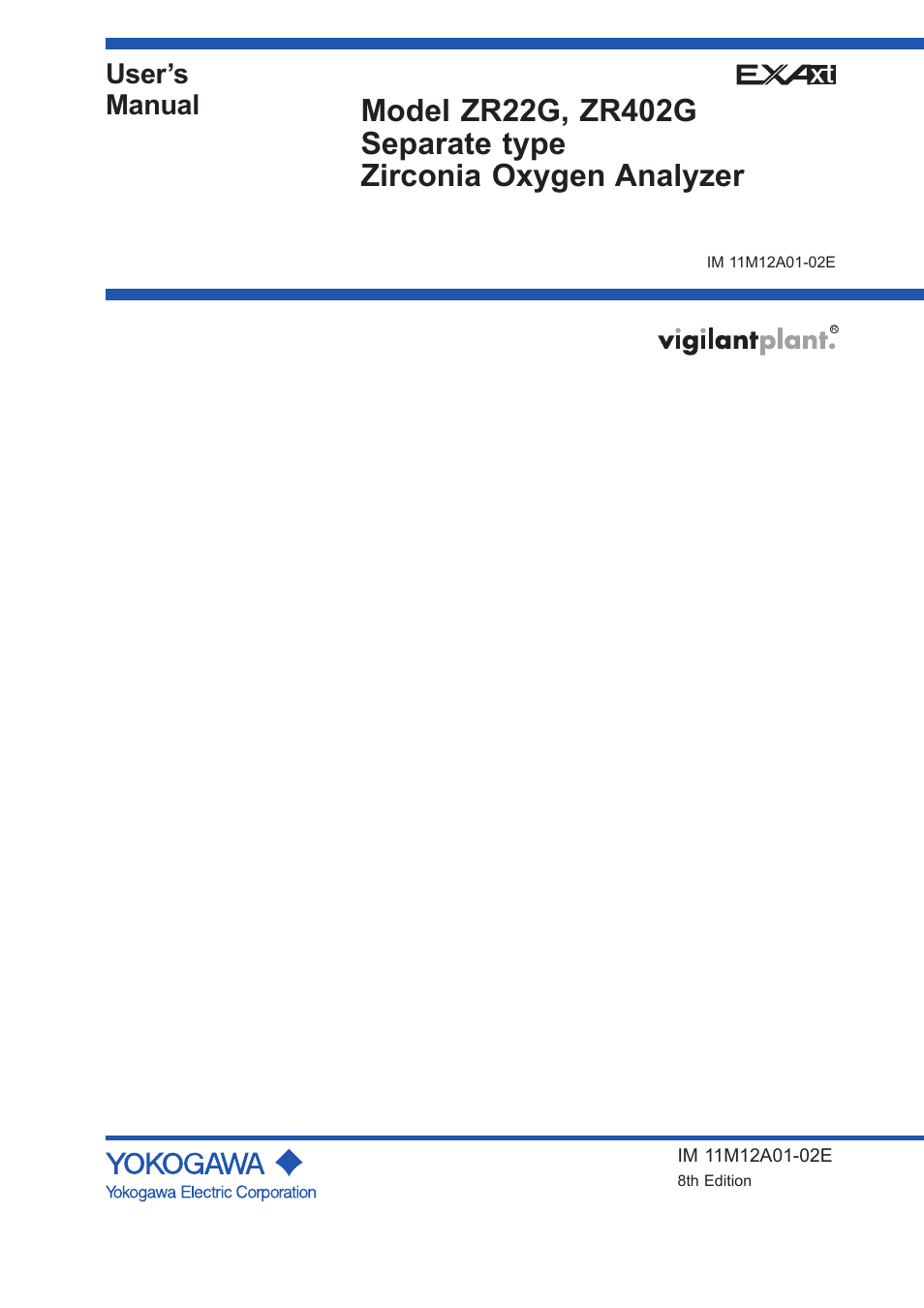 Yokogawa Integral Oxygen Analyzer ZR202 User Manual | 190 pages