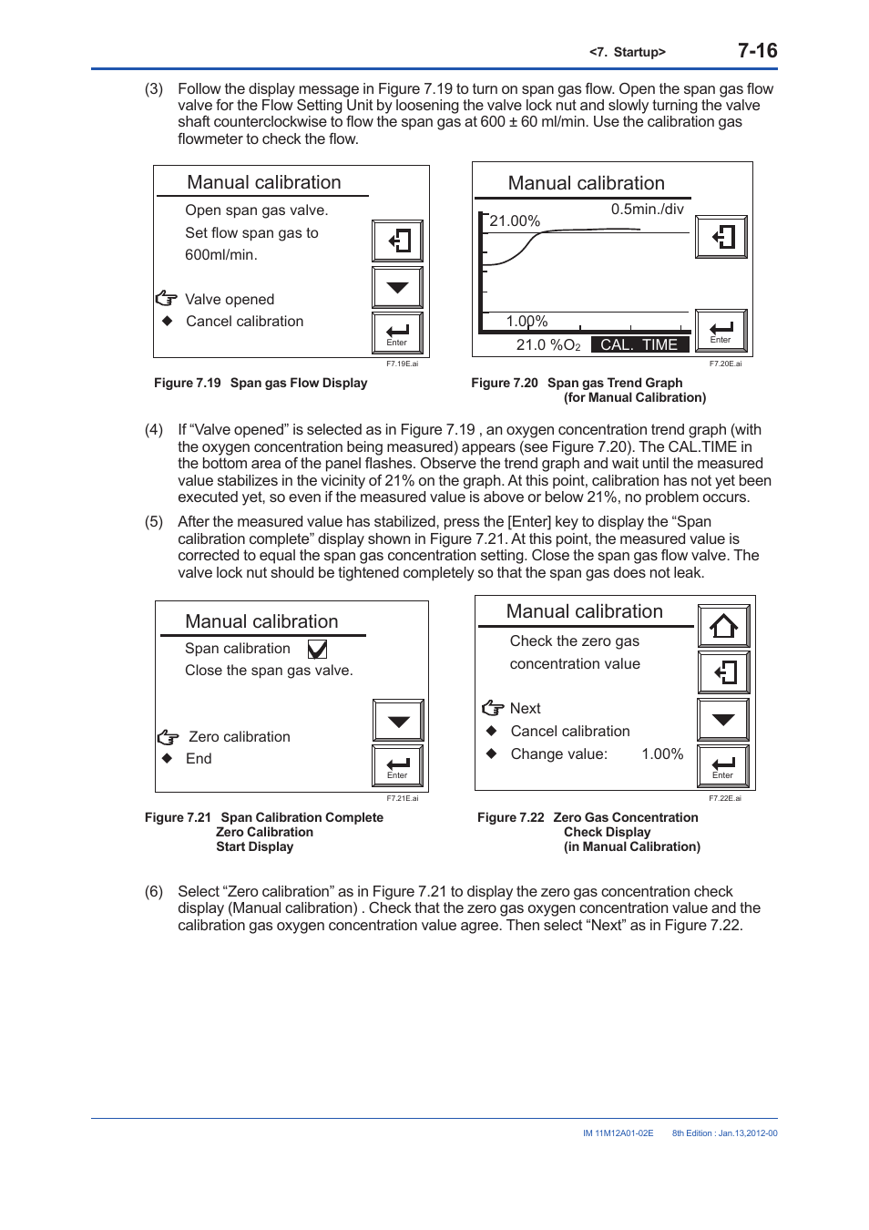 Manual calibration | Yokogawa Integral Oxygen Analyzer ZR202 User Manual | Page 104 / 190