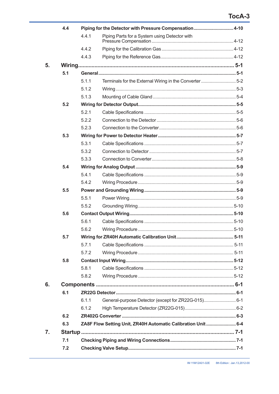 Toca-3 | Yokogawa Integral Oxygen Analyzer ZR202 User Manual | Page 11 / 190