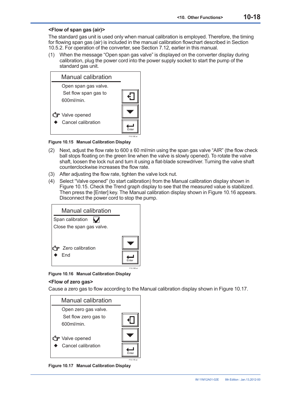 Manual calibration | Yokogawa Integral Oxygen Analyzer ZR202 User Manual | Page 156 / 190