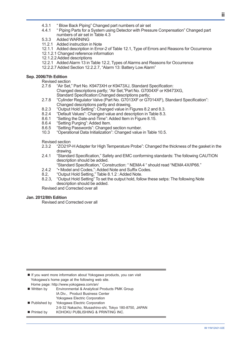 Yokogawa Integral Oxygen Analyzer ZR202 User Manual | Page 190 / 190