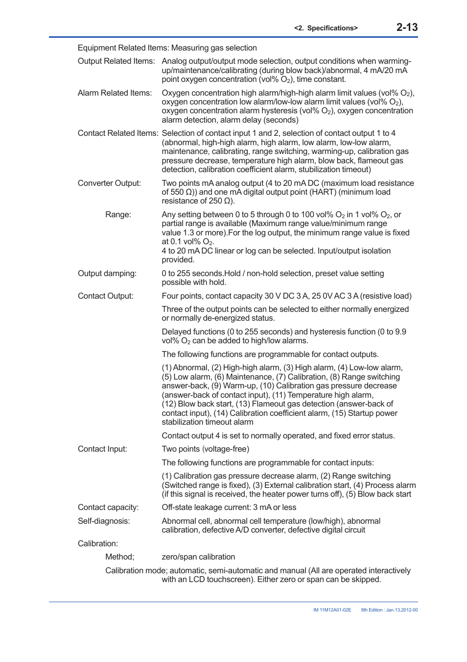 Yokogawa Integral Oxygen Analyzer ZR202 User Manual | Page 31 / 190