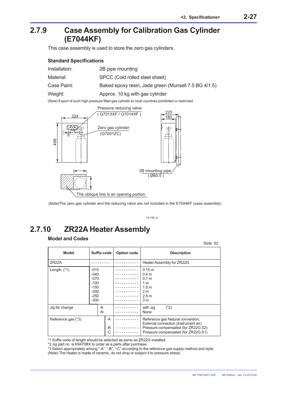 10 zr22a heater assembly, 10 zr22a heater assembly -27 | Yokogawa Integral Oxygen Analyzer ZR202 User Manual | Page 45 / 190