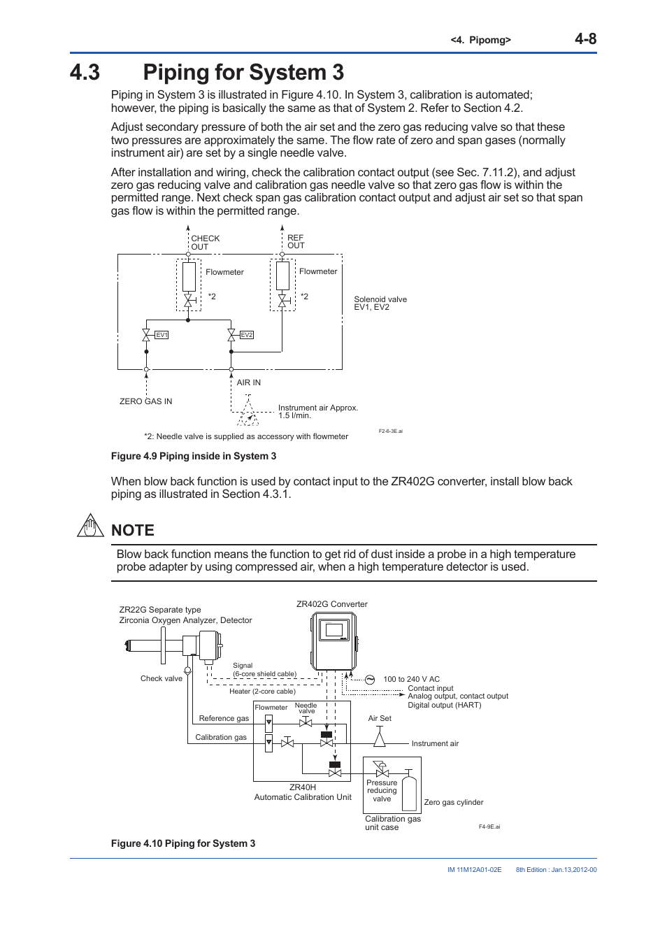 3 piping for system 3, Piping for system 3 -8 | Yokogawa Integral Oxygen Analyzer ZR202 User Manual | Page 68 / 190