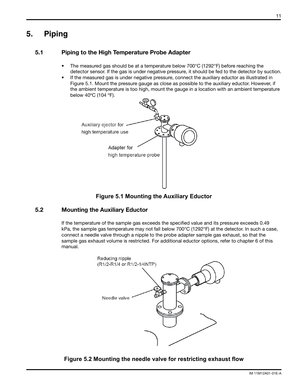 Piping | Yokogawa Single Channel Oxygen Analyzer System ZR22/ZR402 User Manual | Page 11 / 34