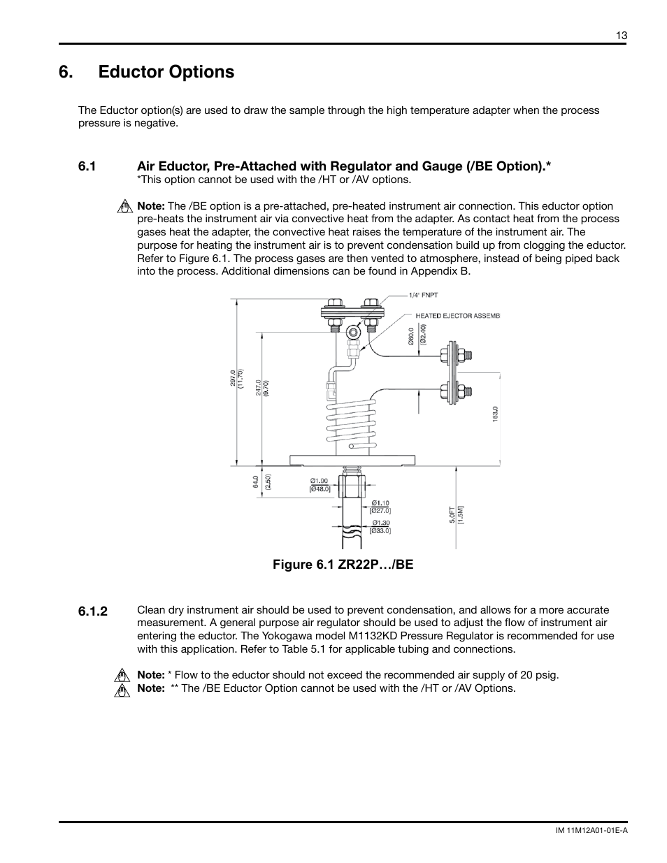 Eductor options | Yokogawa Single Channel Oxygen Analyzer System ZR22/ZR402 User Manual | Page 13 / 34