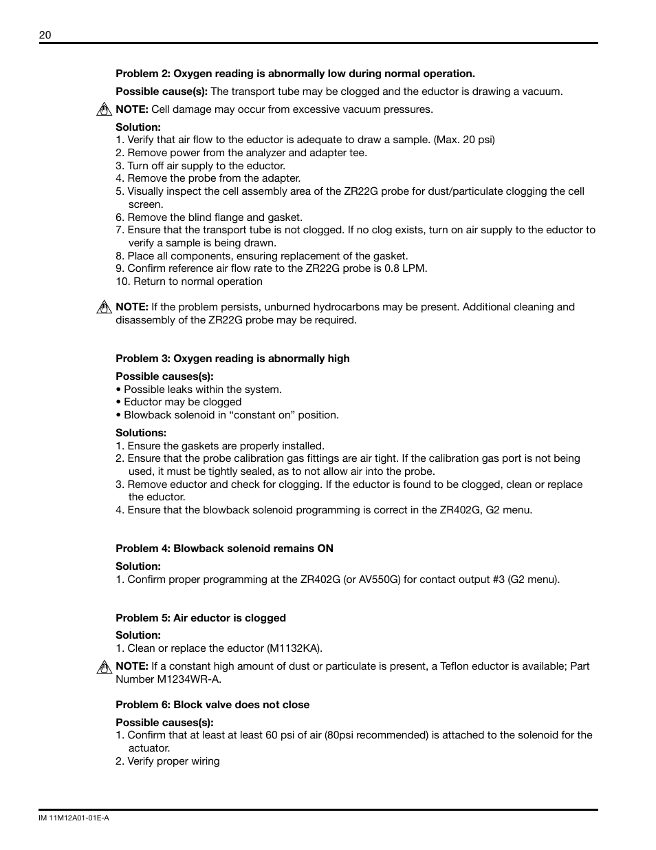 Yokogawa Single Channel Oxygen Analyzer System ZR22/ZR402 User Manual | Page 20 / 34