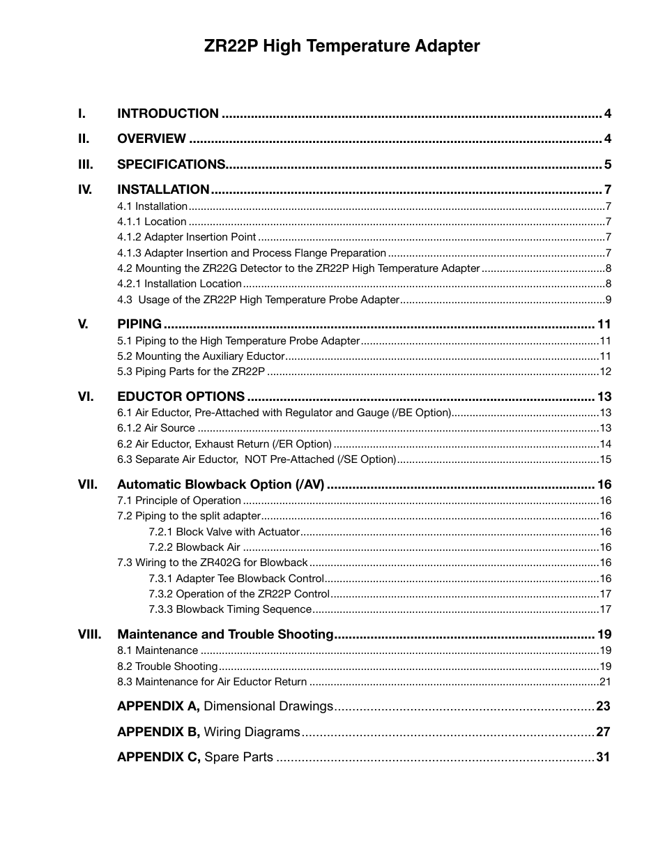Zr22p high temperature adapter | Yokogawa Single Channel Oxygen Analyzer System ZR22/ZR402 User Manual | Page 3 / 34