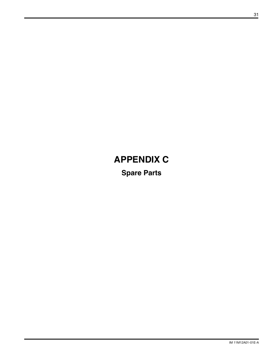 Appendix c, Spare parts | Yokogawa Single Channel Oxygen Analyzer System ZR22/ZR402 User Manual | Page 31 / 34