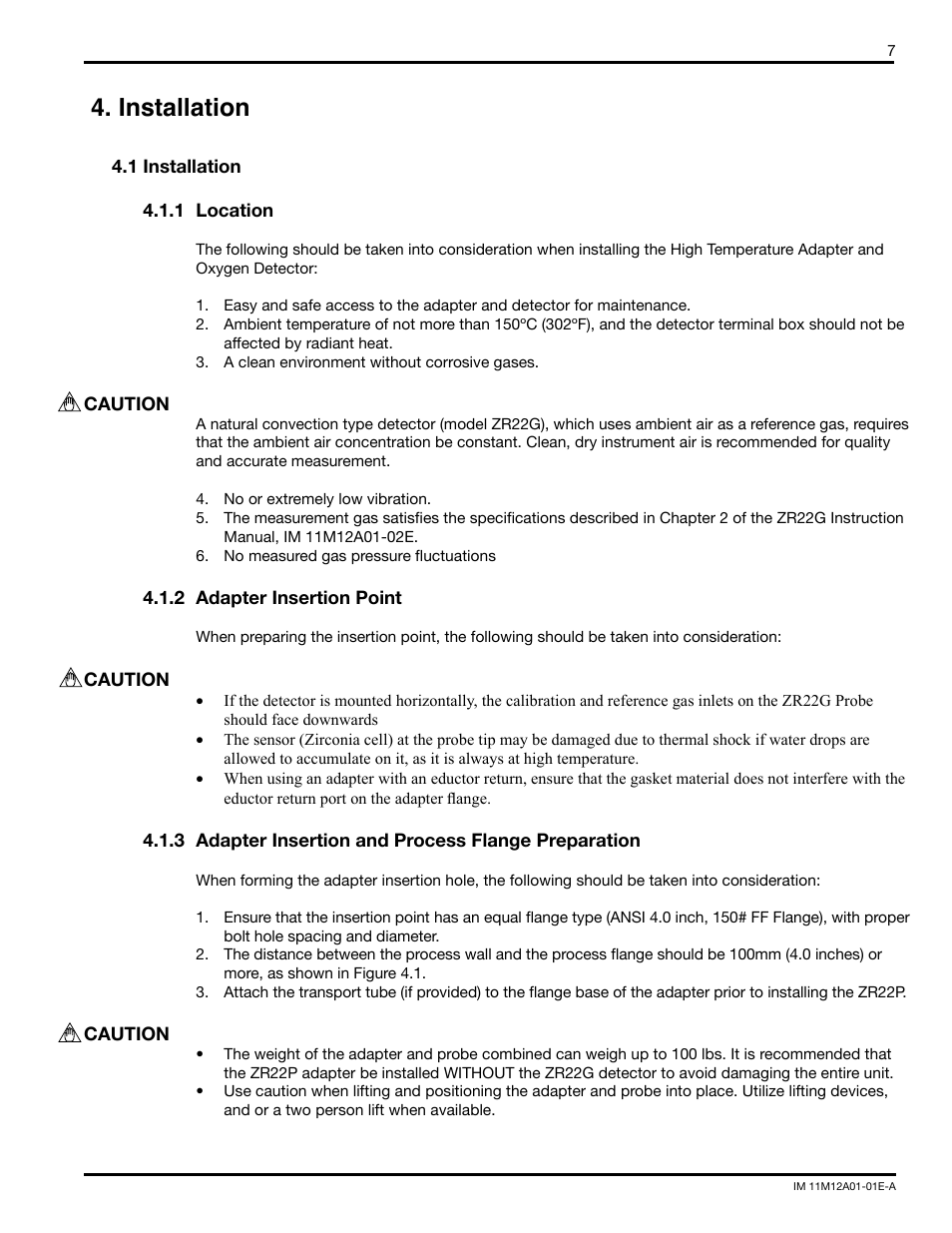 Installation | Yokogawa Single Channel Oxygen Analyzer System ZR22/ZR402 User Manual | Page 7 / 34