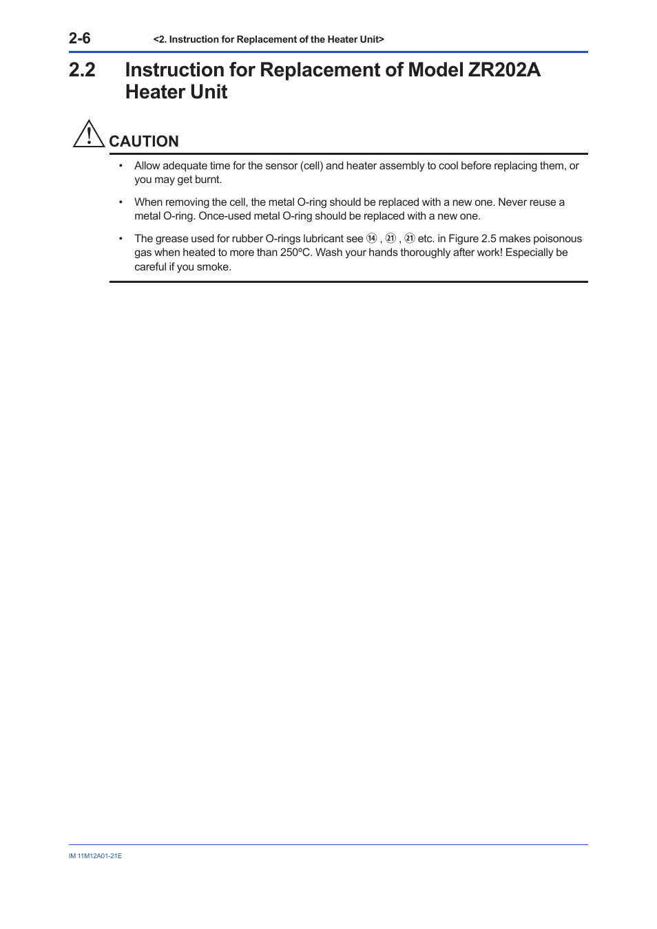 Caution | Yokogawa Integral Oxygen Analyzer ZR202 User Manual | Page 15 / 21