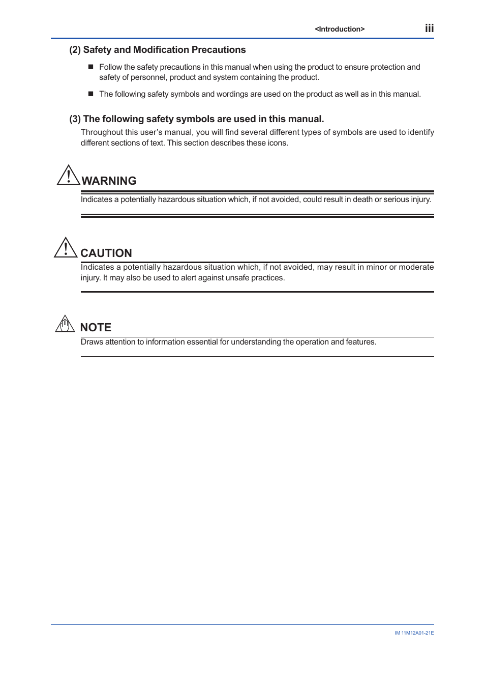 Warning, Caution | Yokogawa Integral Oxygen Analyzer ZR202 User Manual | Page 4 / 21