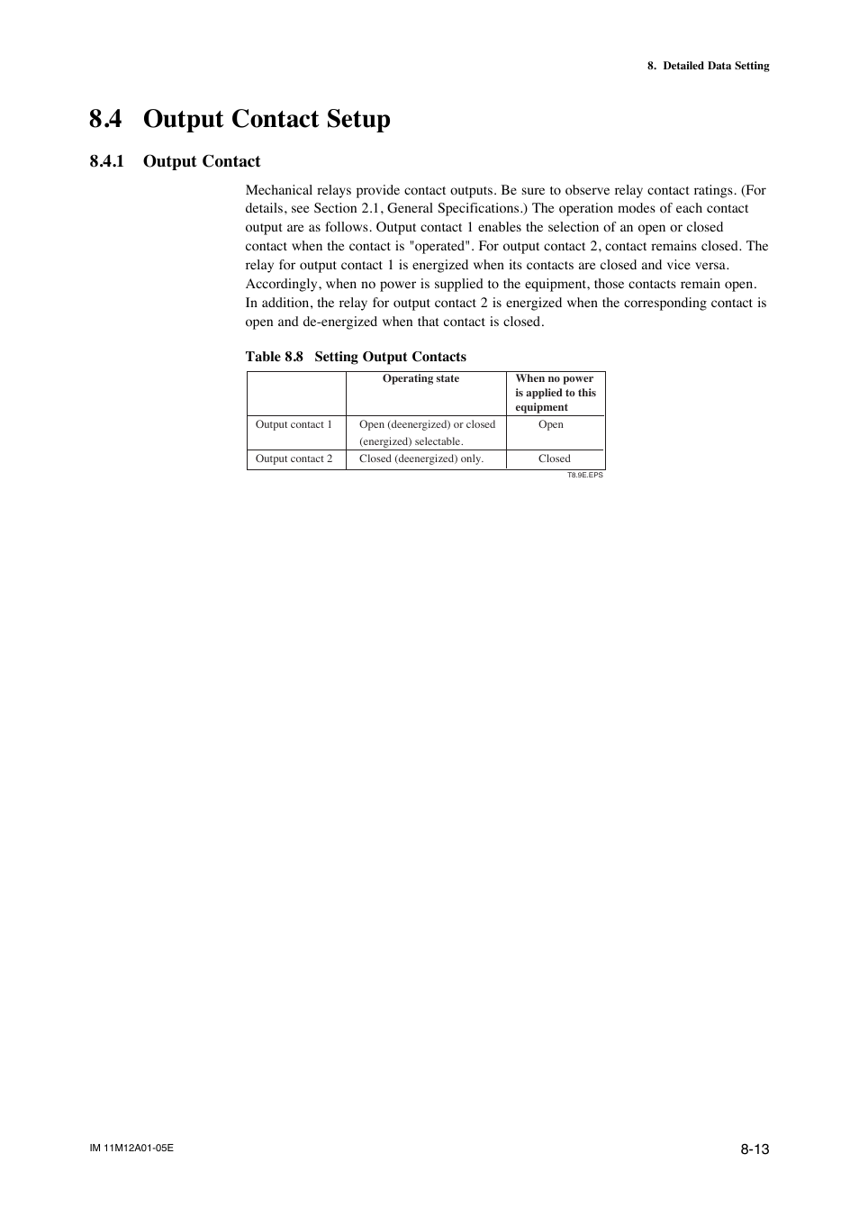 4 output contact setup, 1 output contact, Setting input contact -16 | Default values -17 | Yokogawa Integral Oxygen Analyzer ZR202 User Manual | Page 110 / 181