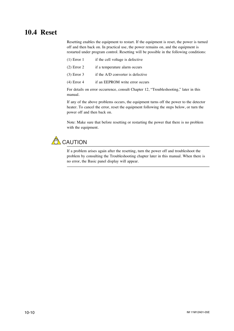 4 reset, 2 installing gas cylinders -19, Caution | Yokogawa Integral Oxygen Analyzer ZR202 User Manual | Page 137 / 181