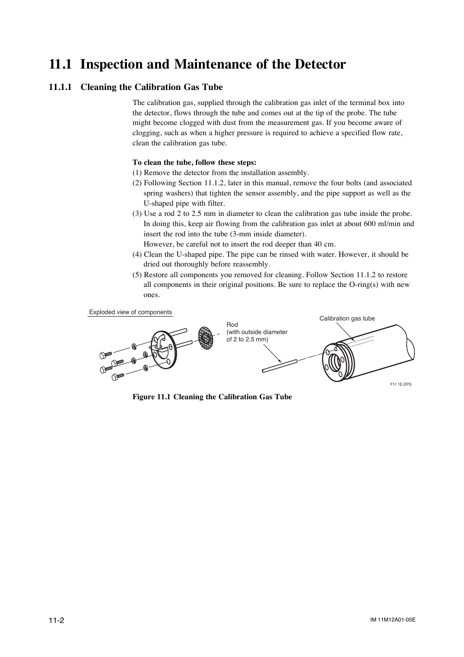 1 inspection and maintenance of the detector, 1 cleaning the calibration gas tube, 1 inspection and maintenance of the detector -2 | 1 cleaning the calibration gas tube -2 | Yokogawa Integral Oxygen Analyzer ZR202 User Manual | Page 153 / 181