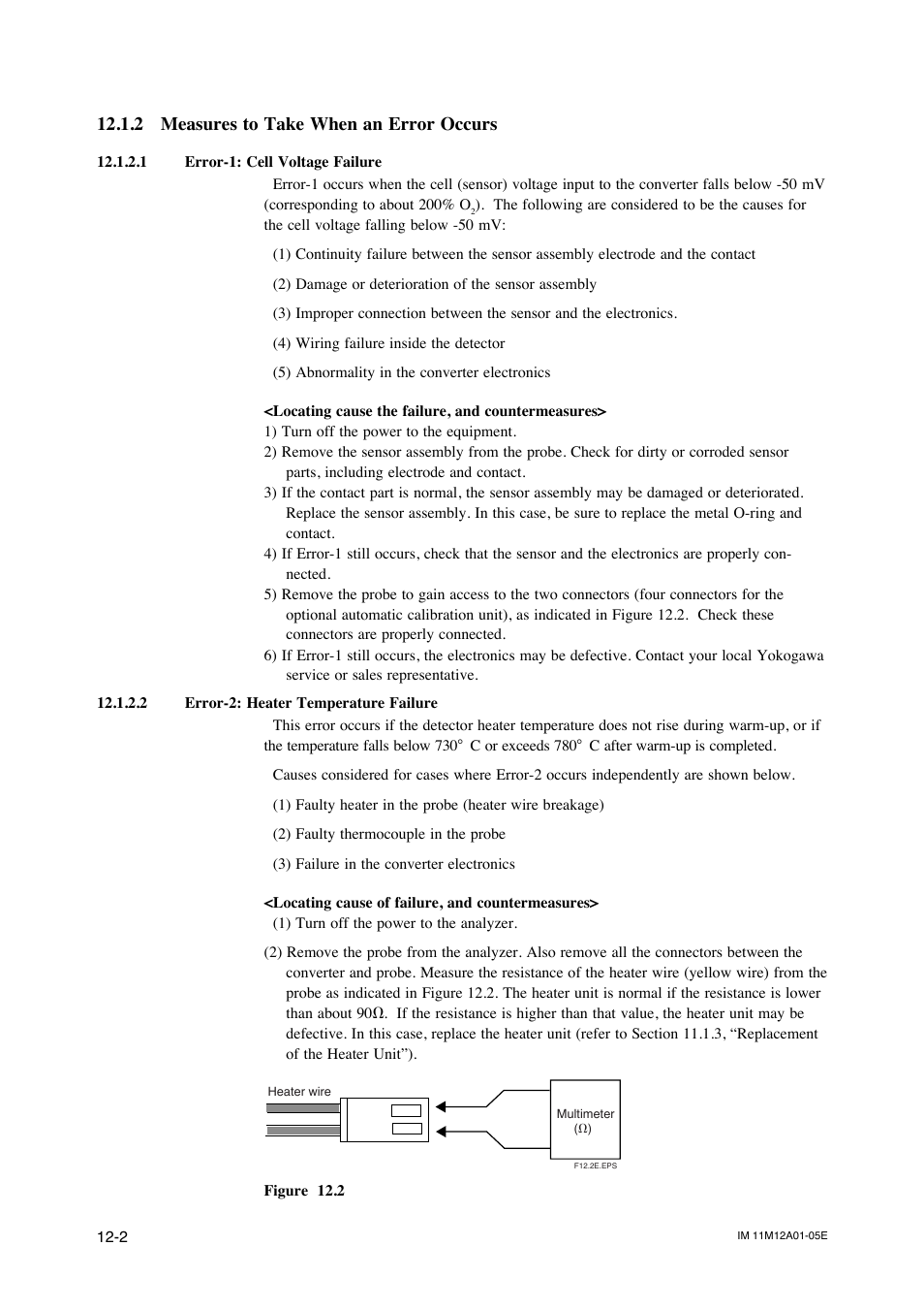 2 measures to take when an error occurs, 2 measures to take when an error occurs -2 | Yokogawa Integral Oxygen Analyzer ZR202 User Manual | Page 165 / 181