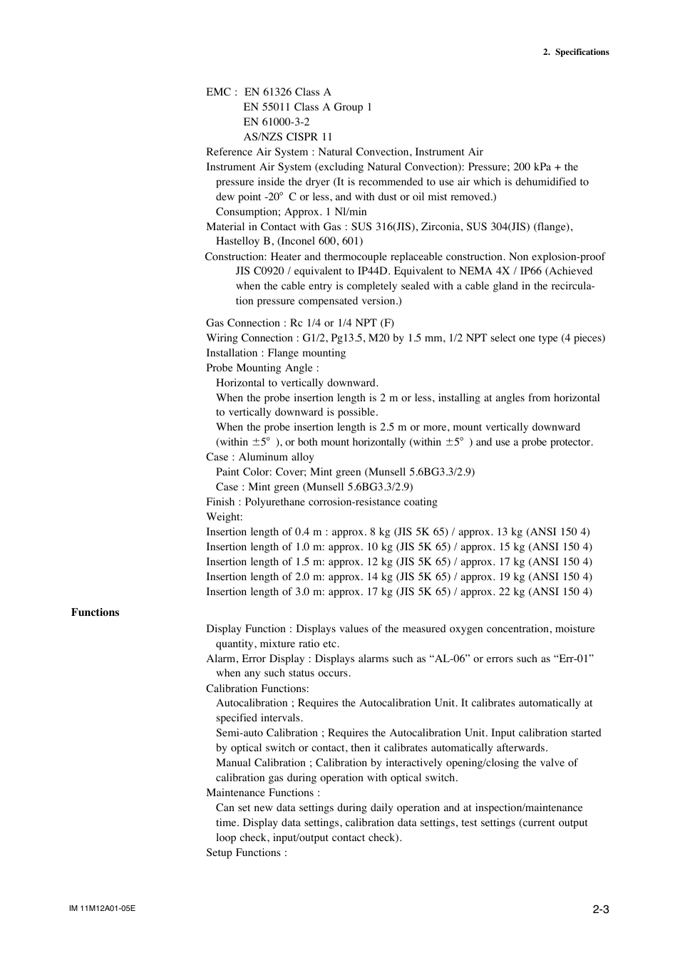 Yokogawa Integral Oxygen Analyzer ZR202 User Manual | Page 21 / 181