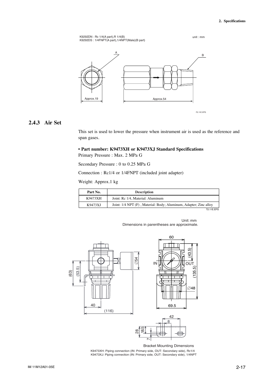 3 air set, Air set -17 | Yokogawa Integral Oxygen Analyzer ZR202 User Manual | Page 35 / 181