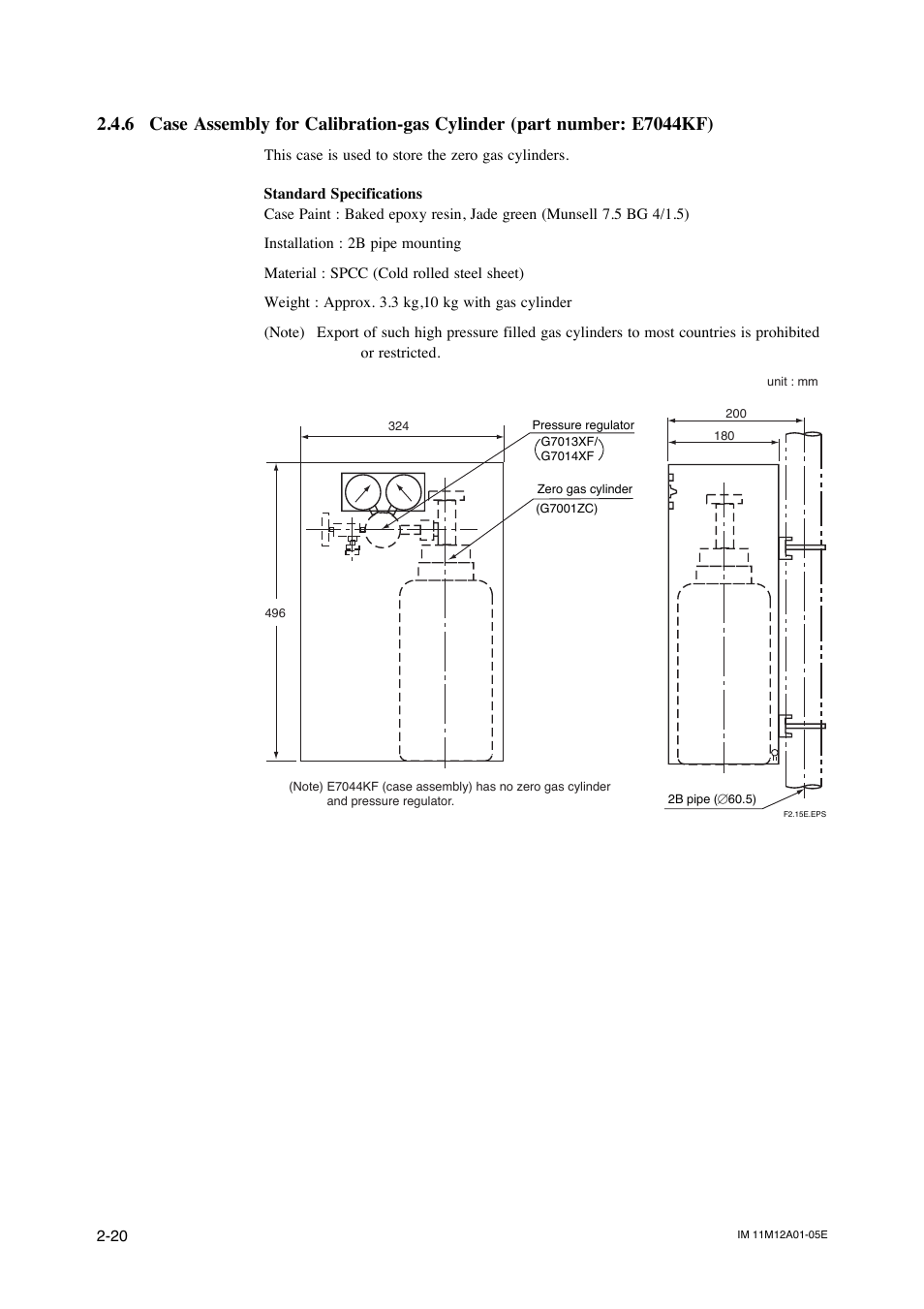 6 case assembly for calibration-gas cylinder, Model zr202a heater assembly -21 | Yokogawa Integral Oxygen Analyzer ZR202 User Manual | Page 38 / 181