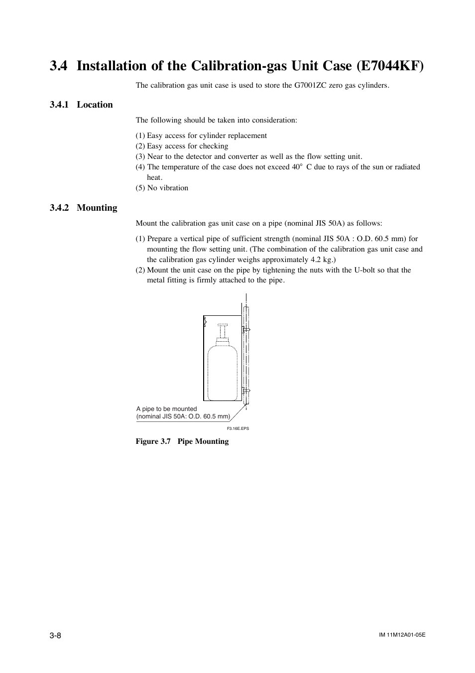 1 location, 2 mounting, Location -8 | Mounting -8 | Yokogawa Integral Oxygen Analyzer ZR202 User Manual | Page 48 / 181