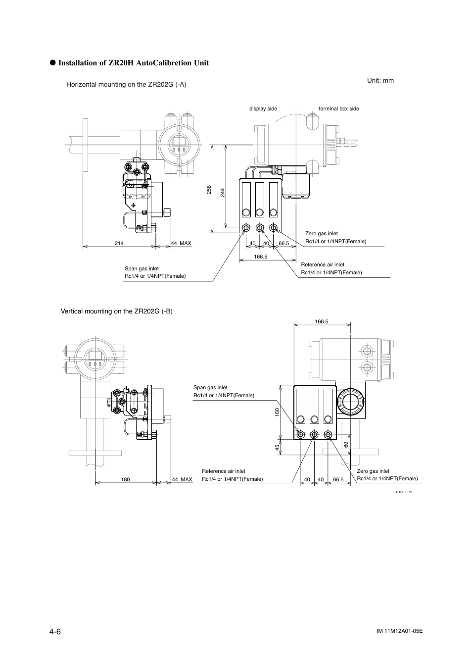 6 d installation of zr20h autocalibretion unit | Yokogawa Integral Oxygen Analyzer ZR202 User Manual | Page 62 / 181