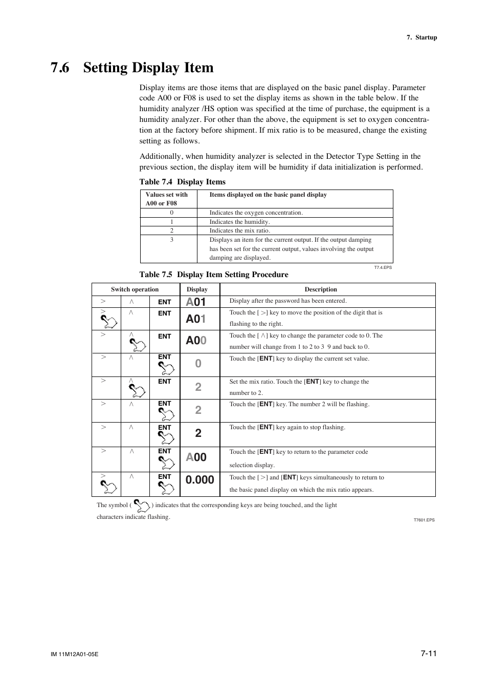 6 setting display item | Yokogawa Integral Oxygen Analyzer ZR202 User Manual | Page 84 / 181