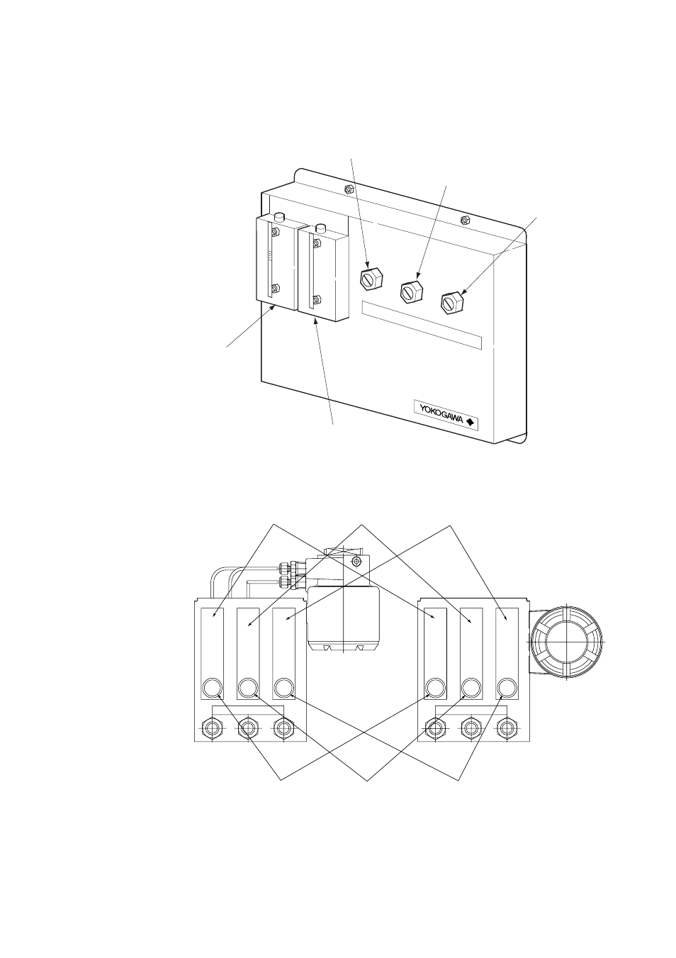 Figure 6.2 za8f flow setting unit, Figure 6.3 automatic calibration unit | Yokogawa Integral Oxygen Analyzer ZR202 User Manual | Page 64 / 169