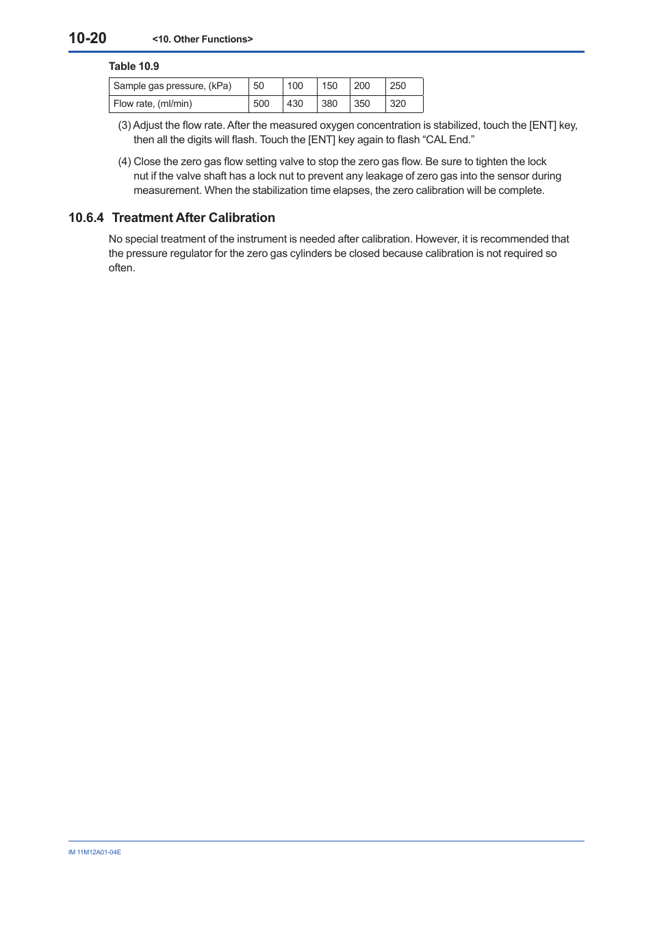 4 treatment after calibration, Treatment after calibration -20 | Yokogawa Integral Oxygen Analyzer ZR202 User Manual | Page 129 / 157