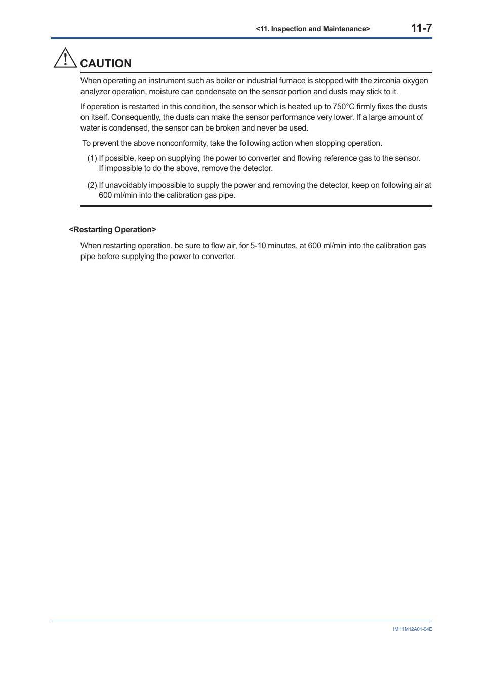 Caution | Yokogawa Integral Oxygen Analyzer ZR202 User Manual | Page 136 / 157