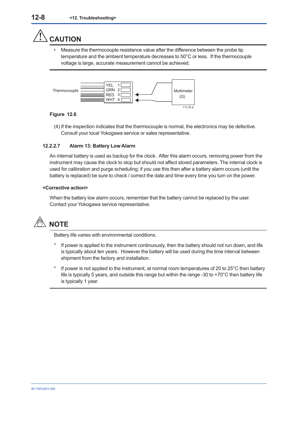 Caution | Yokogawa Integral Oxygen Analyzer ZR202 User Manual | Page 147 / 157
