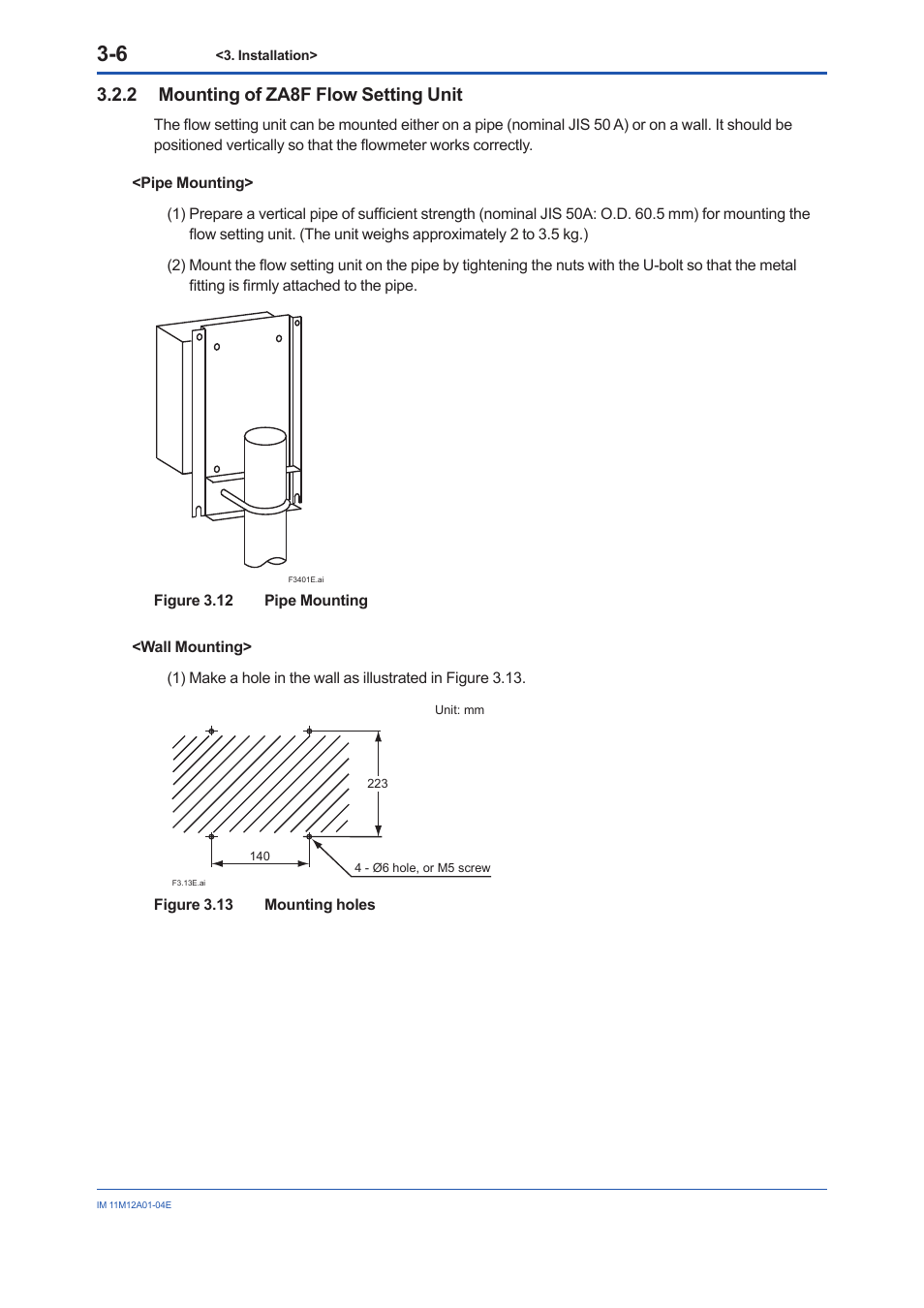 2 mounting of za8f flow setting unit, Mounting of za8f flow setting unit -6 | Yokogawa Integral Oxygen Analyzer ZR202 User Manual | Page 45 / 157