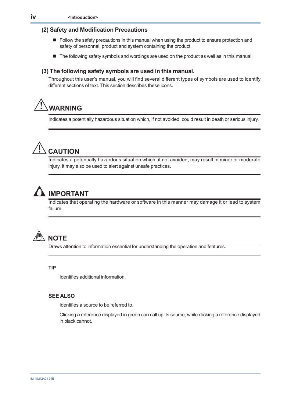 Warning, Caution, Important | Yokogawa Integral Oxygen Analyzer ZR202 User Manual | Page 5 / 157