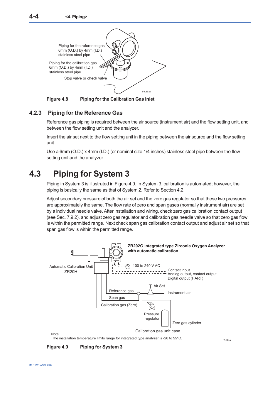 3 piping for the reference gas, 3 piping for system 3, Piping for the reference gas -4 | Piping for system 3 -4 | Yokogawa Integral Oxygen Analyzer ZR202 User Manual | Page 53 / 157