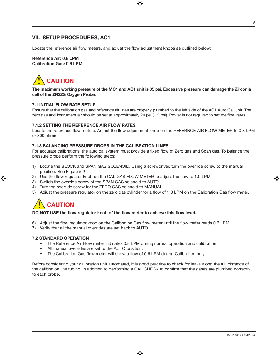 Caution | Yokogawa AC8 Calibration Units User Manual | Page 15 / 32
