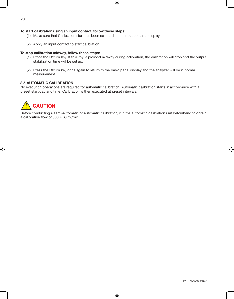 Caution | Yokogawa AC8 Calibration Units User Manual | Page 20 / 32