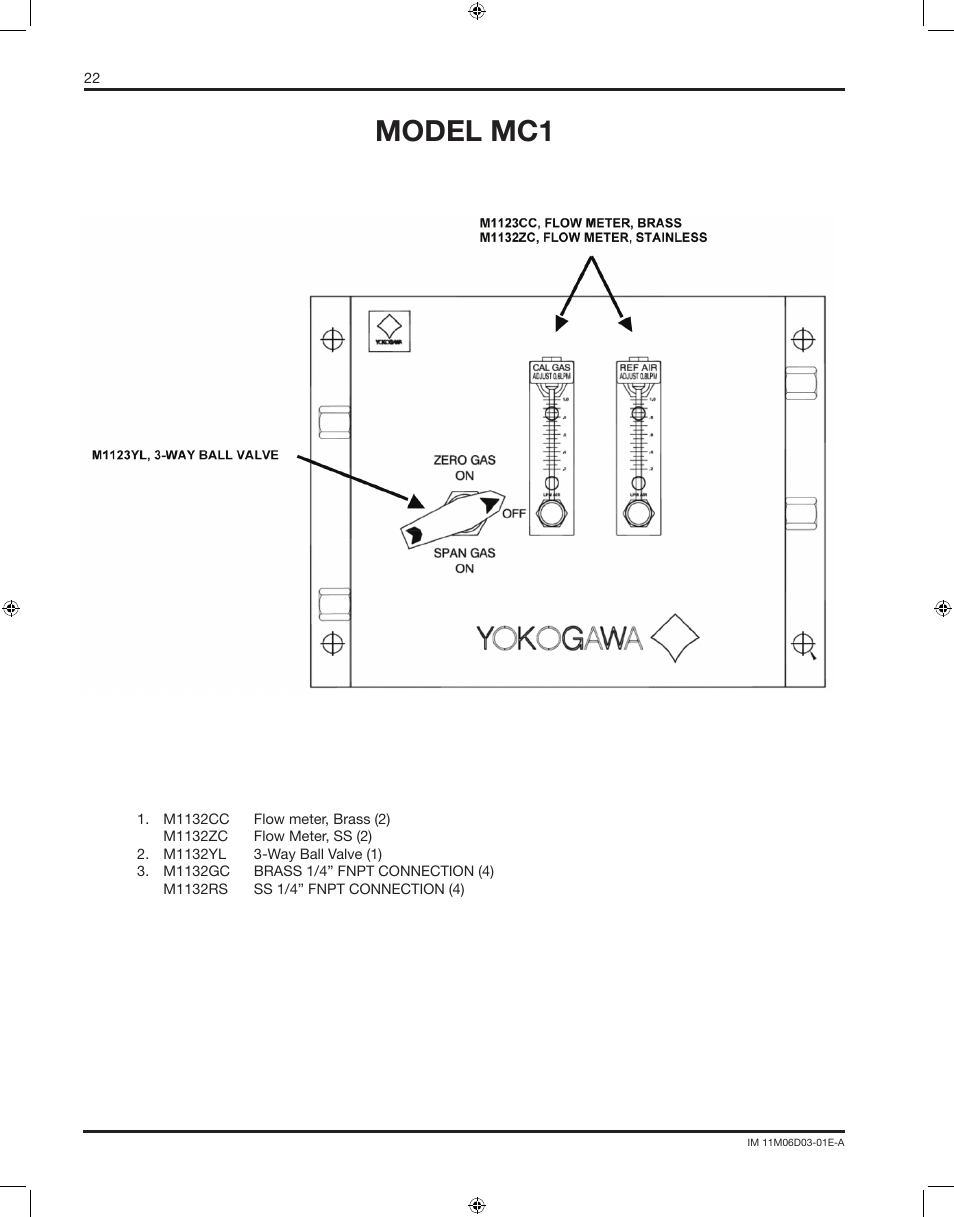 Model mc1 | Yokogawa AC8 Calibration Units User Manual | Page 22 / 32