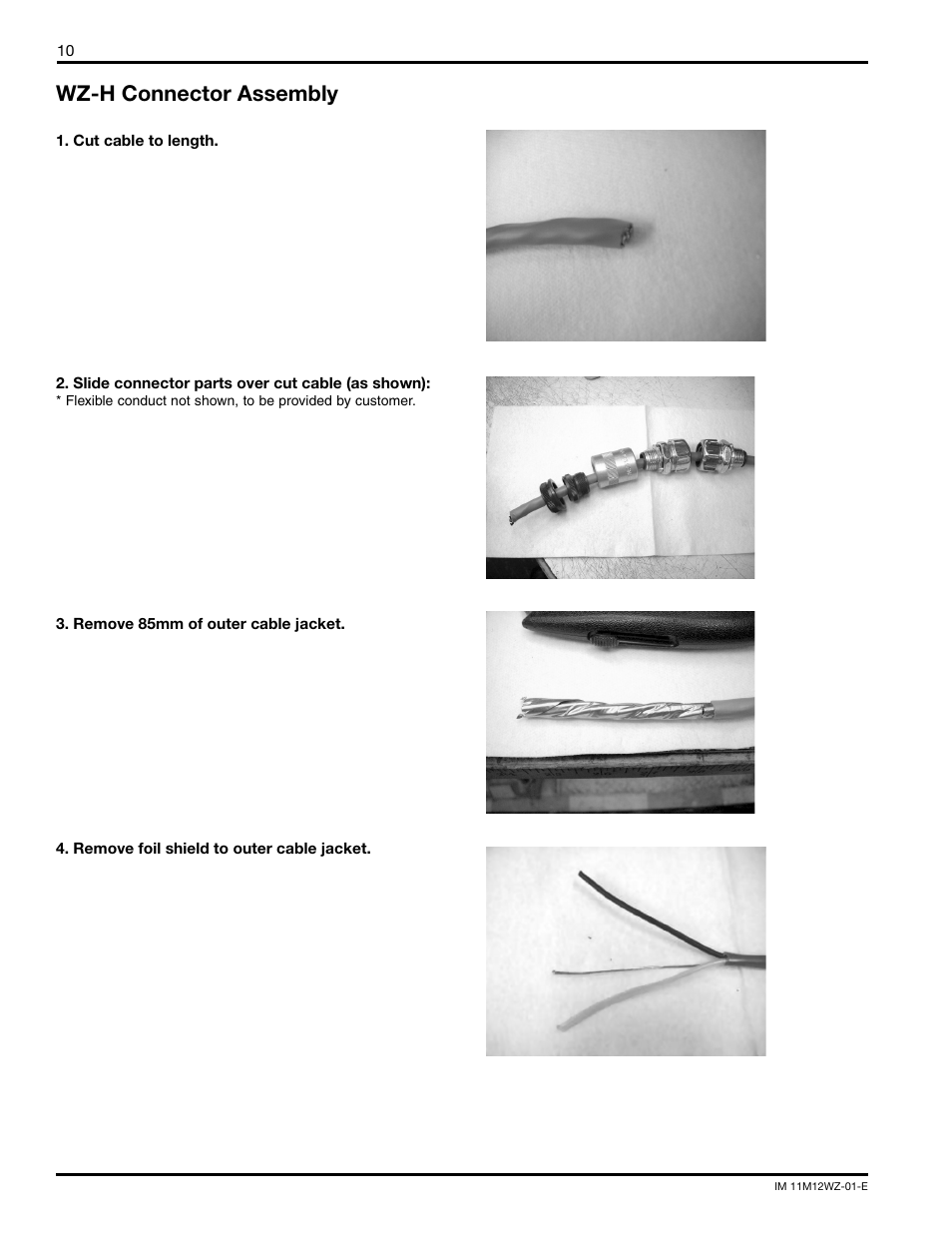 Wz-h connector assembly | Yokogawa WZ-H Cables User Manual | Page 10 / 16