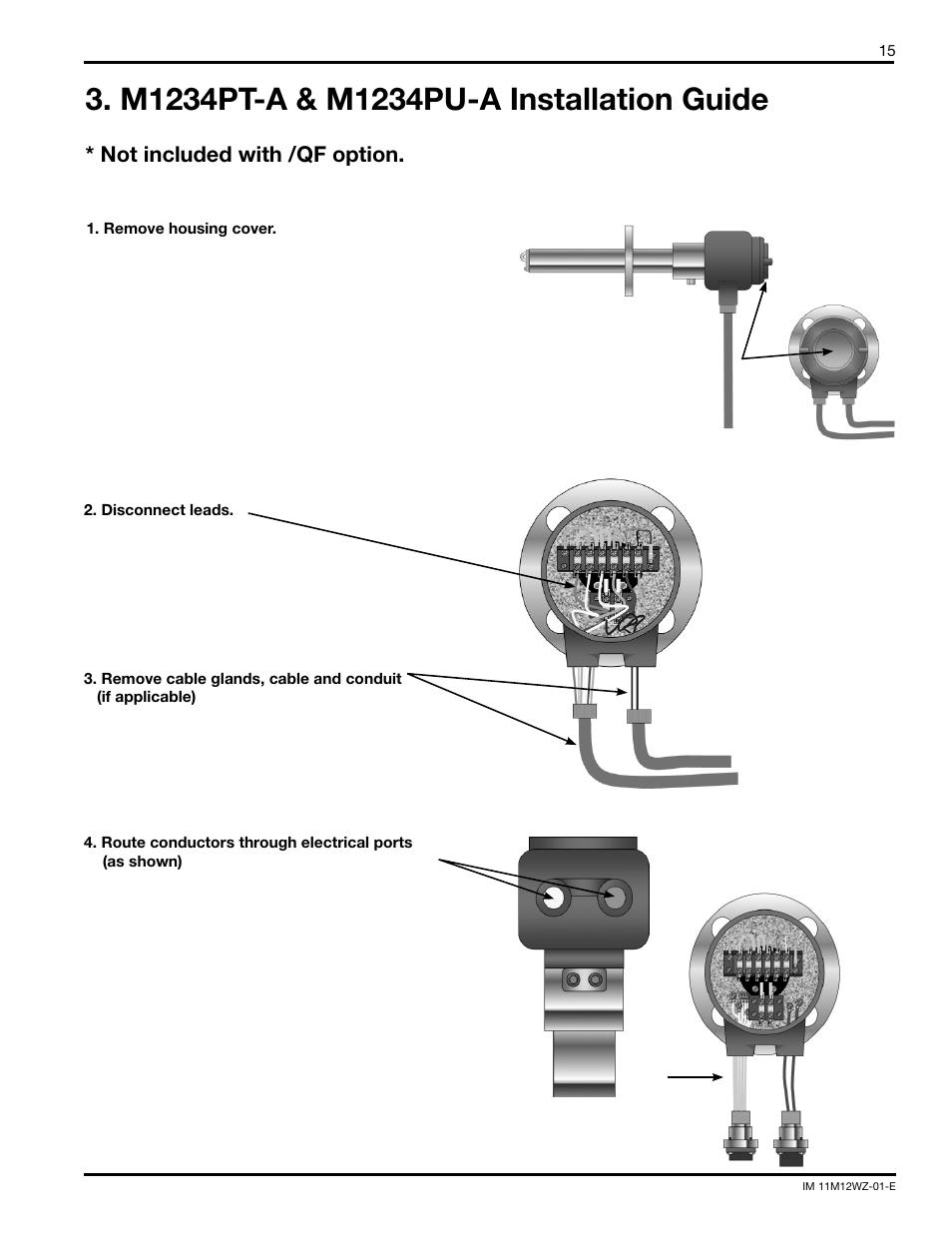 Not included with /qf option | Yokogawa WZ-H Cables User Manual | Page 15 / 16
